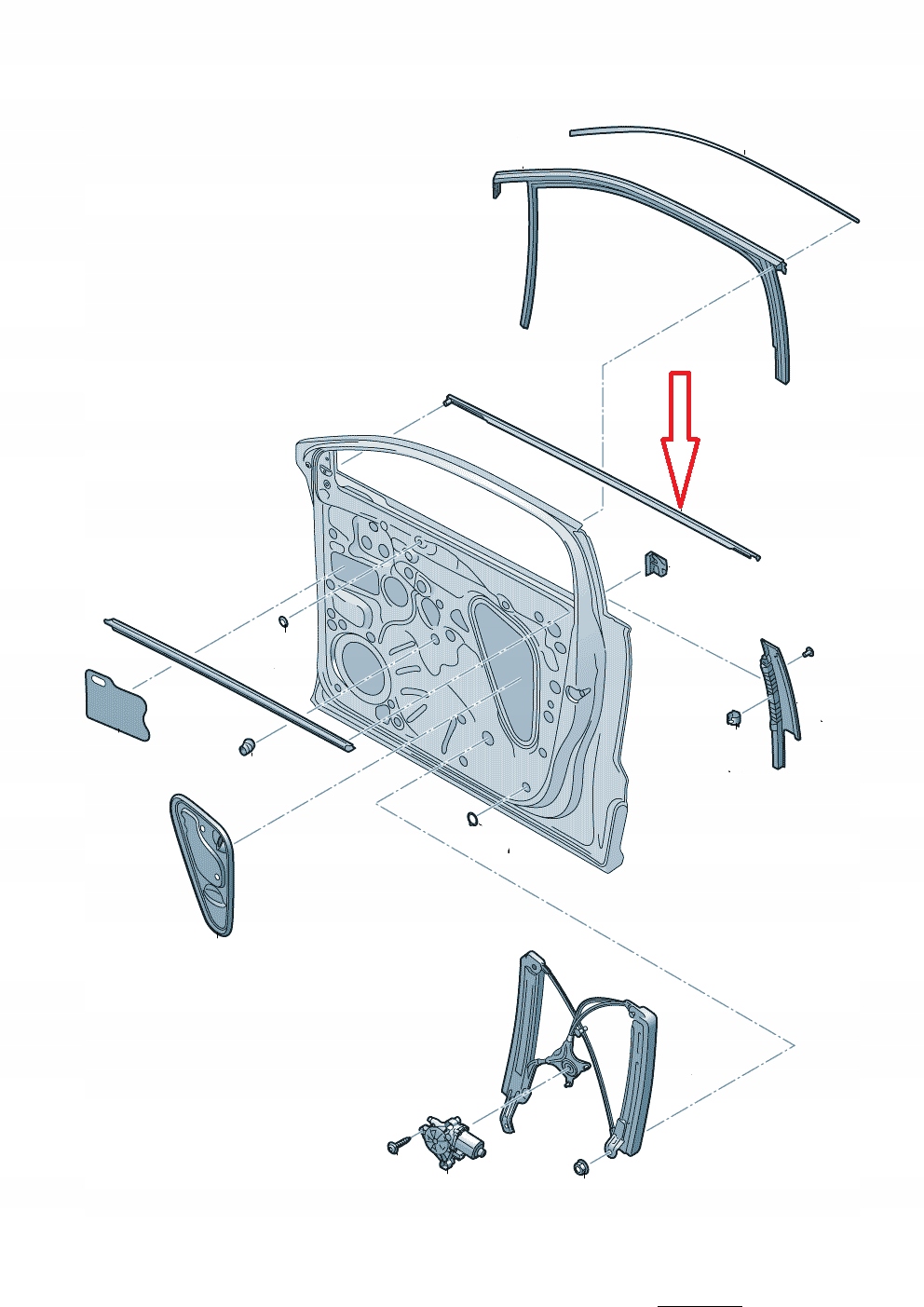 Seat Ateca Karoq listwa zgarniająca drzwi prawa przednia czarna 575837476E