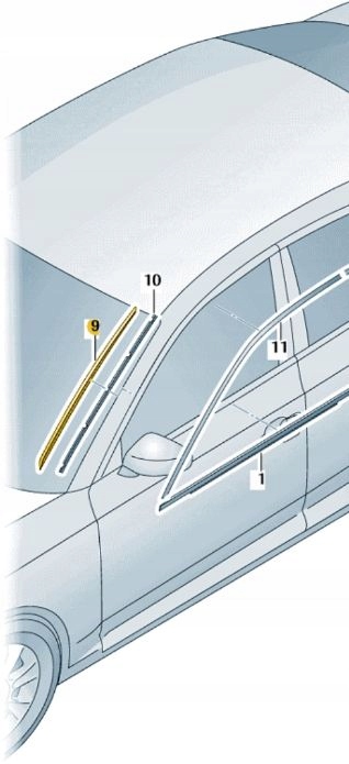 Audi A4 B9 8W listwa lewa szyby czołowej 8W0854327C NOWA oryginalna