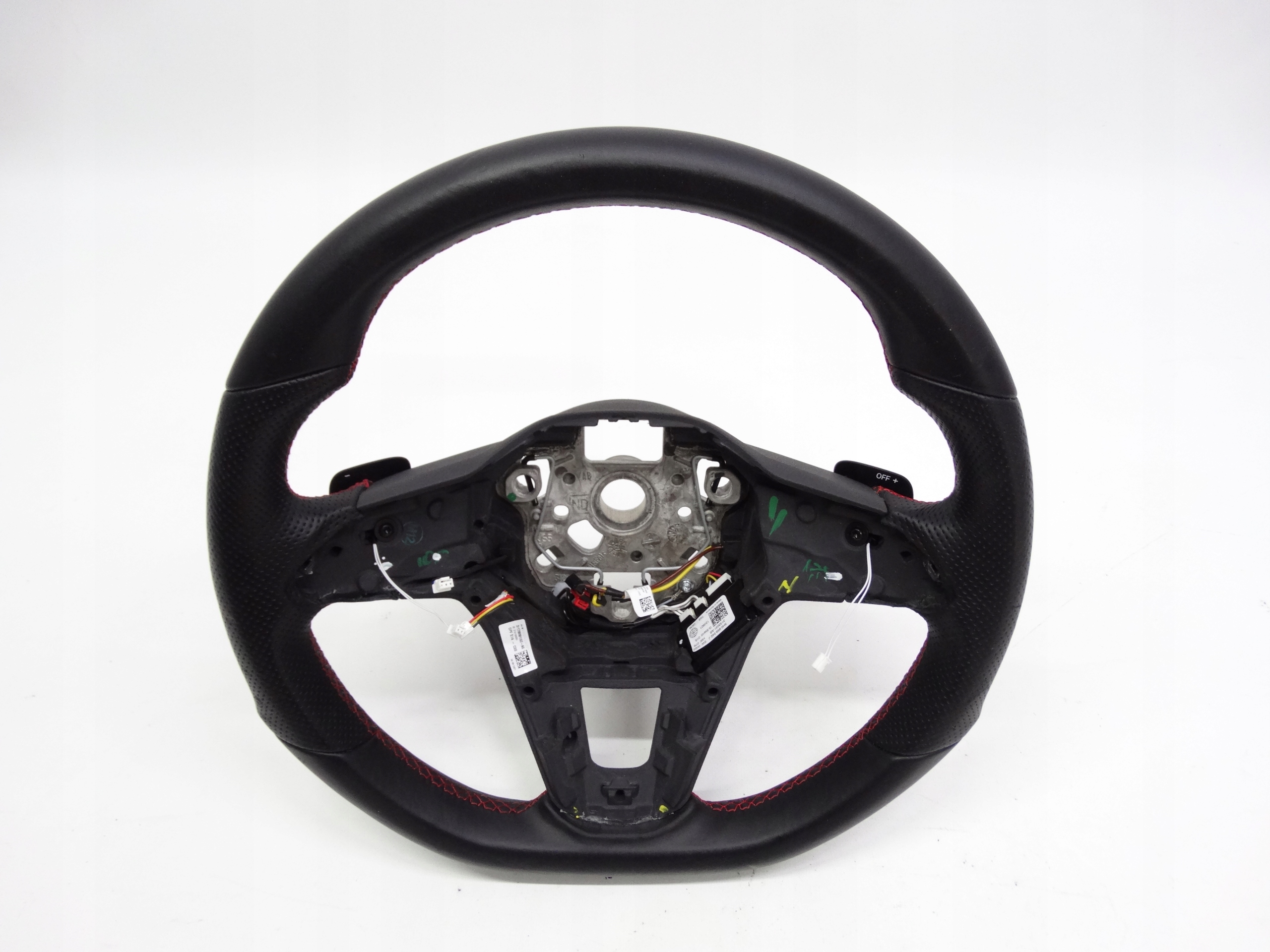 Second image of VW Golf VIII GTI 2020+ kierownica skórzana łopatki czerwona nić 5H0959542C